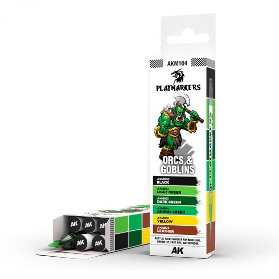 Playmarkers Set - Orcs and Goblins (6 acrylic paint markers)