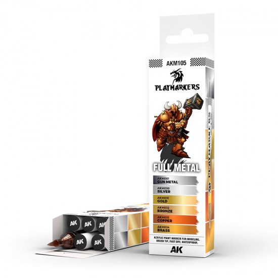 Playmarkers Set - Full Metal (6 acrylic paint markers)