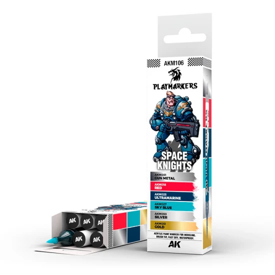 Playmarkers Set - Space Knight (6 acrylic paint markers)