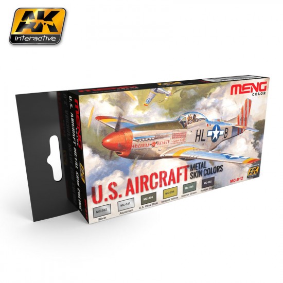 Acrylic Paint Set - US Aircraft Metal Skin Colours (6 x 17ml)