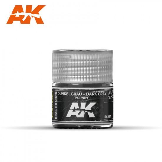 Real Colours Series Acrylic Lacquer Paint - Dunkelgrau-Dark Gray RAL 7021 (10ml)