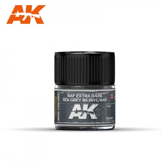 Real Colours Aircraft Acrylic Lacquer Paint - RAF Extra Dark Sea Grey BS381C/640 (10ml)