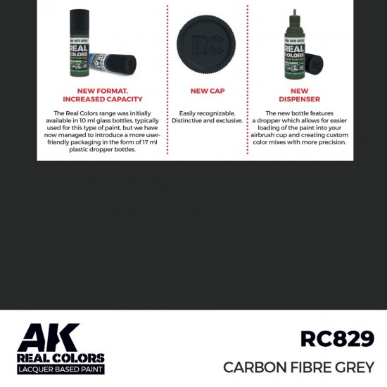 Real Colours Lacquer Based Paint - Civil #Carbon Fibre Grey (17ml)