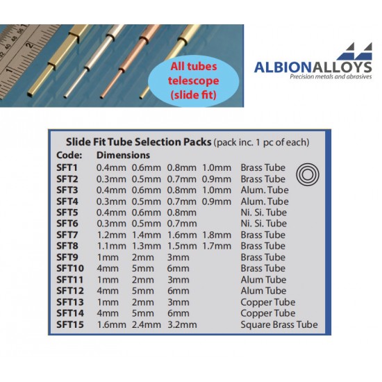 Metric Range - Alum Tube #Dia. 4mm, 5mm, 6mm, L: 305mm (pack inc. 1 pc of each type)