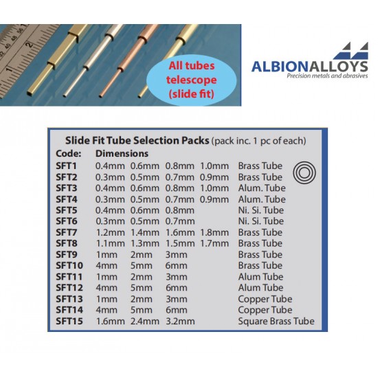 Metric Range - Copper Tube #Dia. 1mm, 2mm, 3mm, L: 305mm (pack inc. 1 pc of each type)