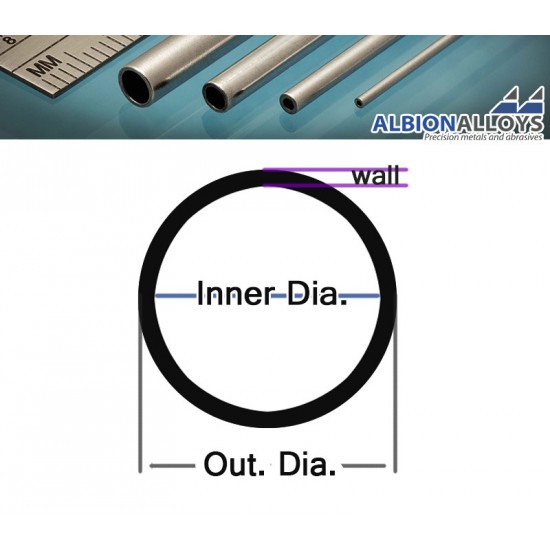 Metric Range - Copper Tube #Out. Dia. 3mm, Wall 0.45mm, Inner Dia. 2.1mm, L: 305mm (4pcs)