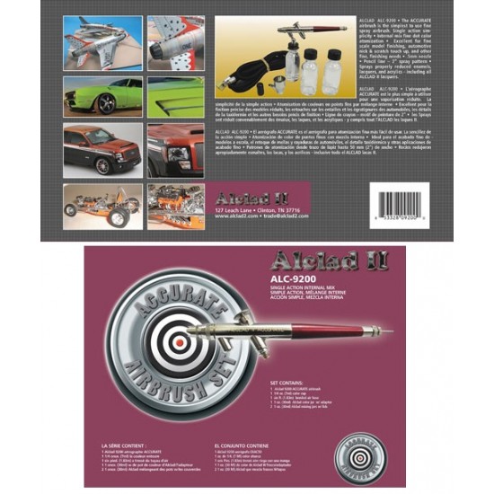 Accurate Airbrush Set - Single Action, 0.5mm Nozzle, 2" Spray Pattern