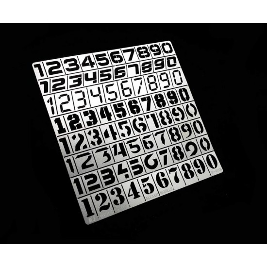 Number Template A Stencil (Masking) for 1/35, 1/100 Gundam/Scale Models (80x80mm)