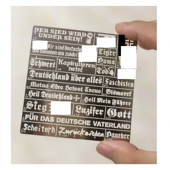 WWII German Slogan Stencil (Masking) for 1/32, 1/35 Scale Models (80x80mm)