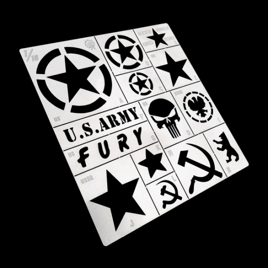 1/16, 1/18 Allied Star Insignia Masking Stencil