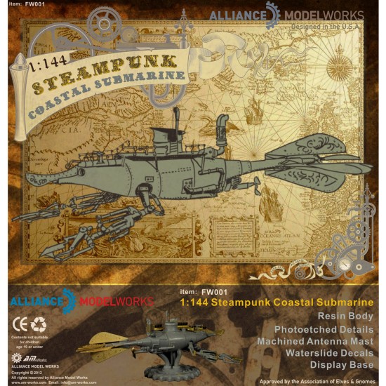 1/144 Steampunk Submarine (with Photoetch and Decals)