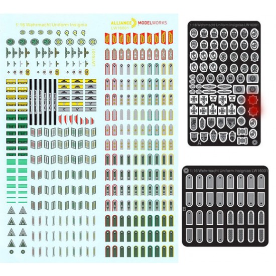 1/16 German WWII Wehrmacht Uniform Insignia and Devices set (Decals&PE)