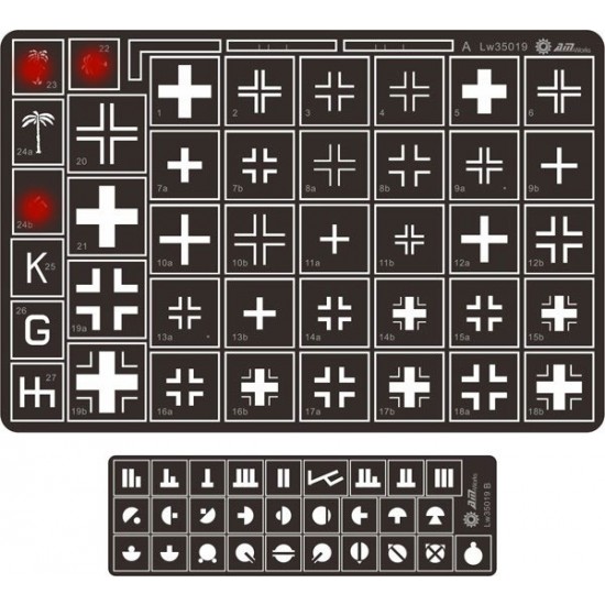 Painting Stencils - 1/35 WW2 German Cross&Unit Markings of Operation Citadel