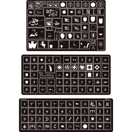 Painting Stencils - 1/35 WWII German Wehrmacht Panzer Units &Heavy Battalions