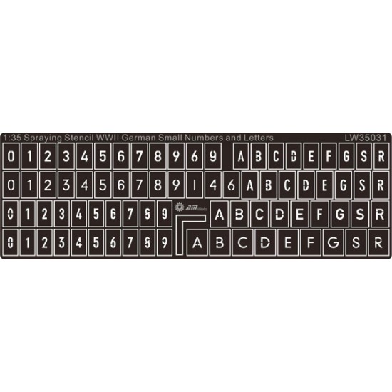 Painting Stencils for 1/35 WWII German Turret Numbers & Letters - Small