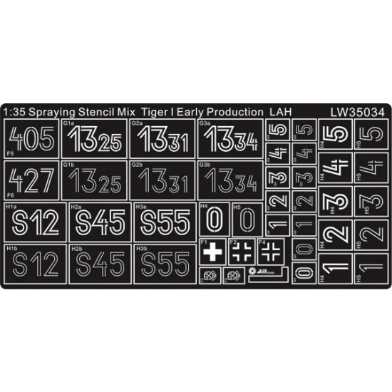Painting Stencils - 1/35 WWII German Tiger I Early Prod. 1. SS Pz.Div LAH