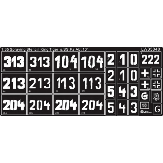 Painting Stencils for 1/35 WWII German King Tiger s.SS.Pz.Abt 101