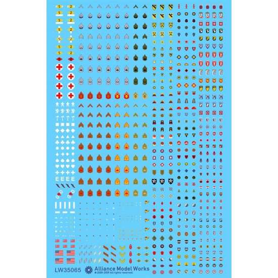 1/35 WWII US ARMY Insignia Decal set
