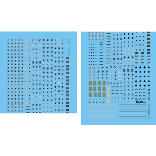 1/35 Modern US ARMY Uniform Insignia Decal set (ACUPAT & MARPAT)