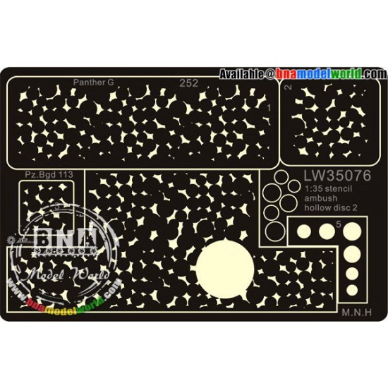 1/35 Spraying Stencil WWII German Camouflage Hallow Disc #2