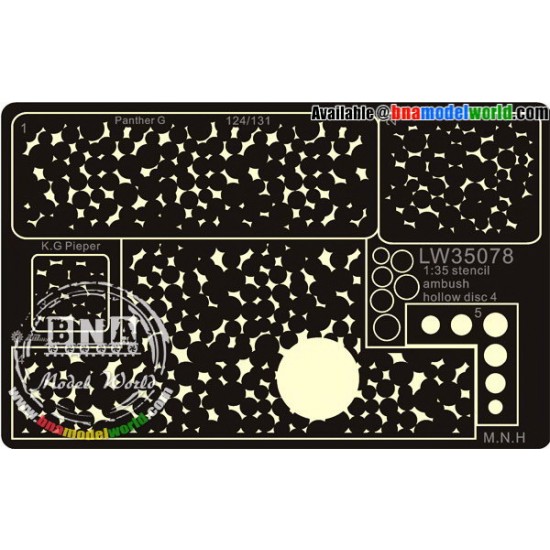 1/35 Spraying Stencil WWII German Camouflage Hallow Disc #4