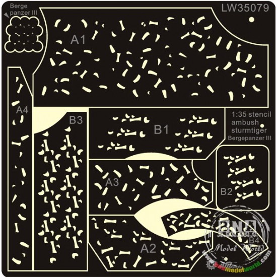 1/35 Spraying Stencil WWII German Camouflage for Sturmtiger and Bergepanzer III