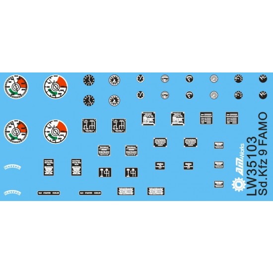 1/35 Vehicle Dials and Placards for SdKfz. 9 Famo