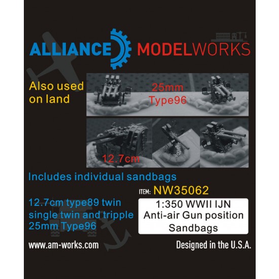 1/350 WWII IJN Anti-Air Gun Position Sandbags