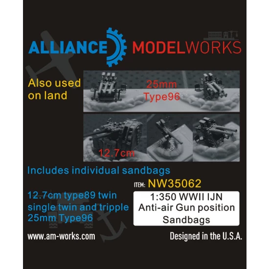 1/350 WWII IJN Anti-Air Gun Position Sandbags