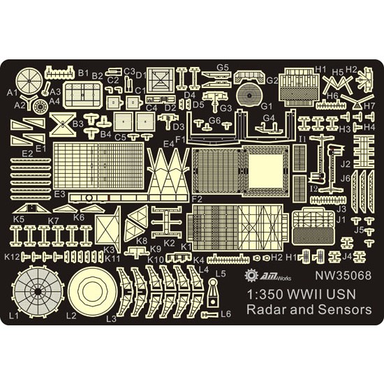 1/350 WWII USN Shipborne Radar & Sensor Set (with Bases)