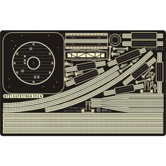 1/700 Railroad Tracks and Turn Table Pack