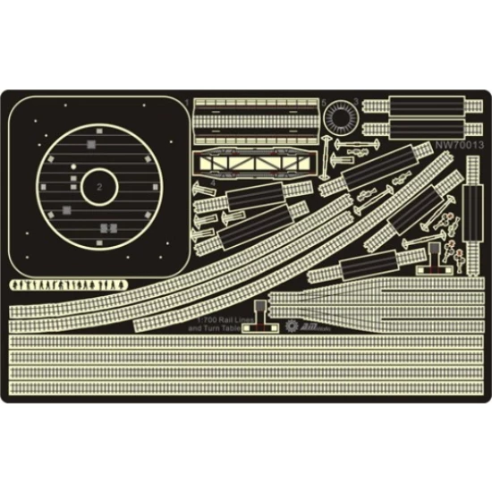 1/700 Railroad Tracks and Turn Table Pack