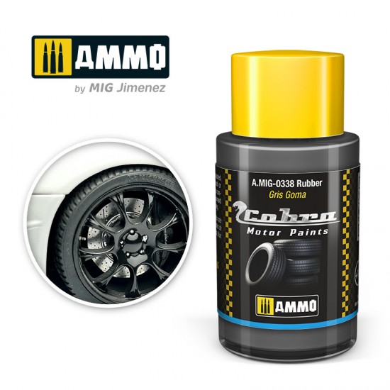 Cobra Motor Acrylic Paint - Rubber (30ml) for Tyres and Rubber Pieces