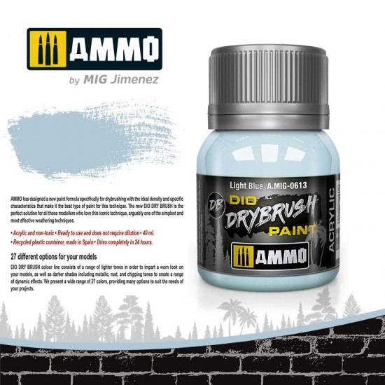 DIO Drybrush Acrylic Paint - Light Blue (40ml)