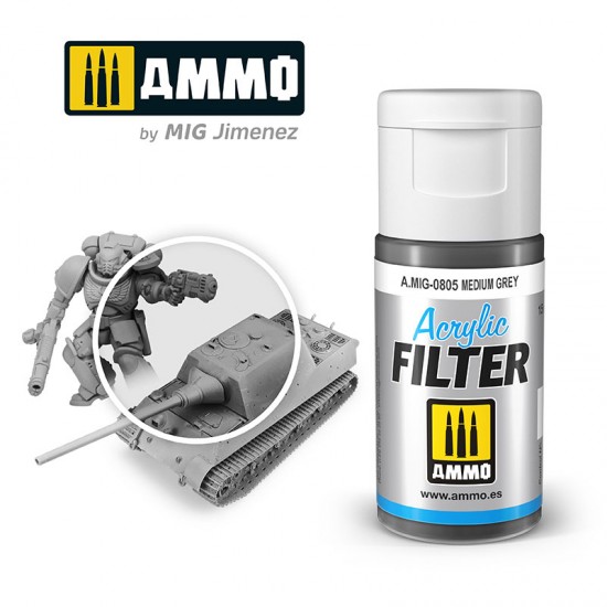 Acrylic Filter - Medium Grey (15ml, water-soluble)
