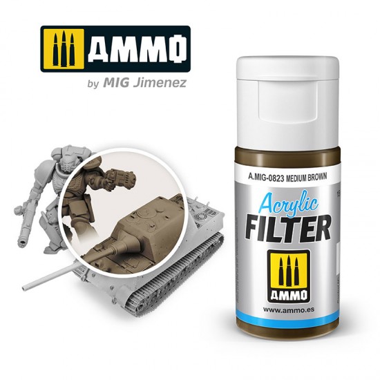 Acrylic Filter - Medium Brown (15ml, water-soluble)