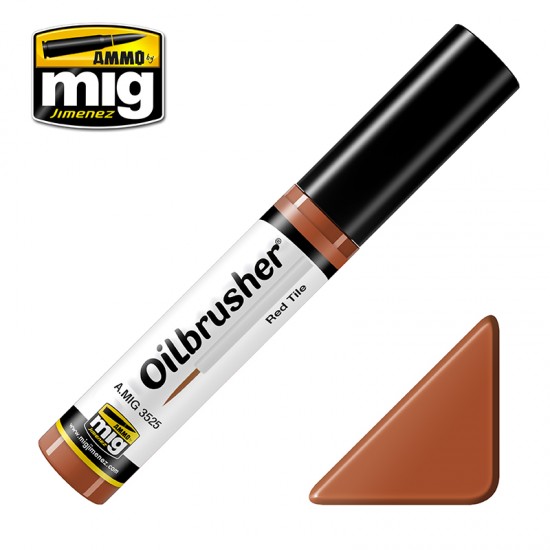 Oilbrusher - Red Tile (oil paint with fine brush applicator)