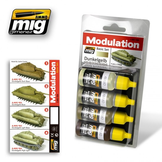 Acrylic Paint set - Dunkelgelb Modulation set (4 x 17ml)