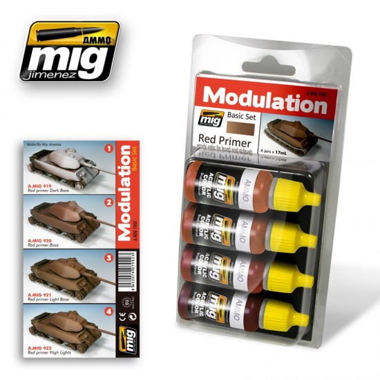 Acrylic Paint set - Red Primer Modulation set (4 x 17ml)