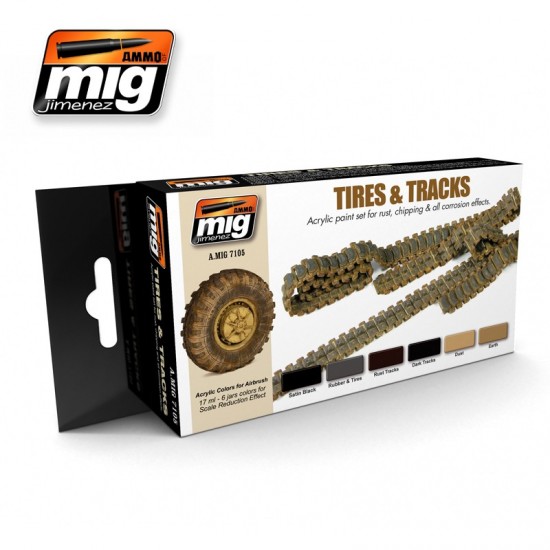 Tyres and Tracks Acrylic Paint Set (17ml x 6)