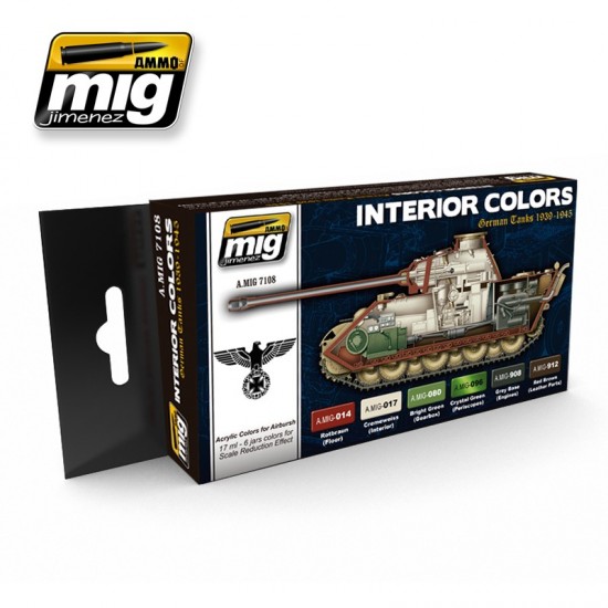 Acrylic Paint set - German AFV Interior Colours (17ml x 6)