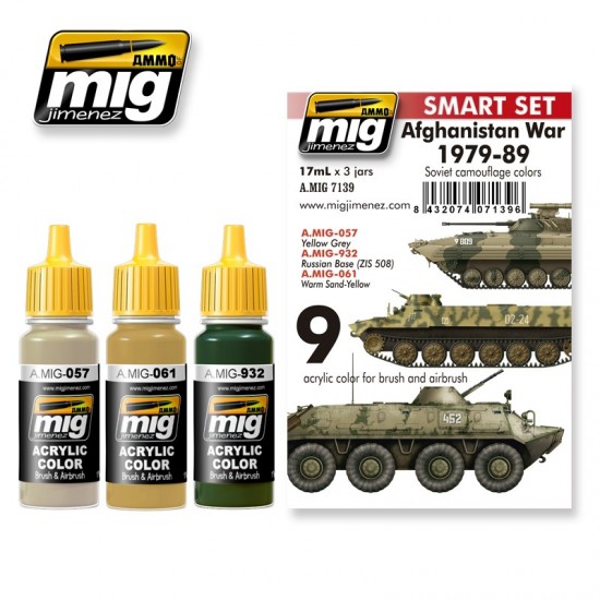 Acrylic Paint Set - USSR Afghanistan War 1979-1989 (17ml x 3)