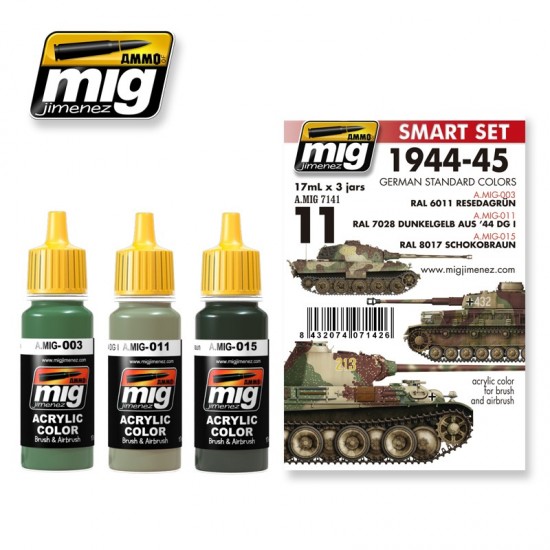 Acrylic Paint Set - German Standard Colours 1944-1945 (17ml x 3)