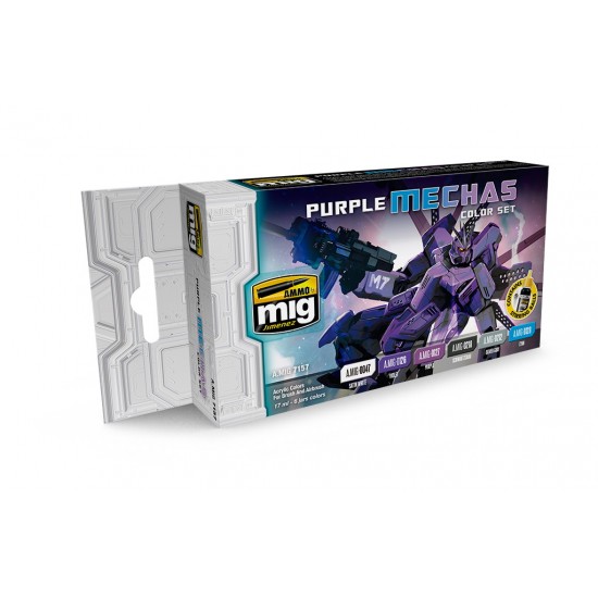 Acrylic Paint Set - Gundam (Gunpla) Purple Mechas Colour Set (17ml x 6)