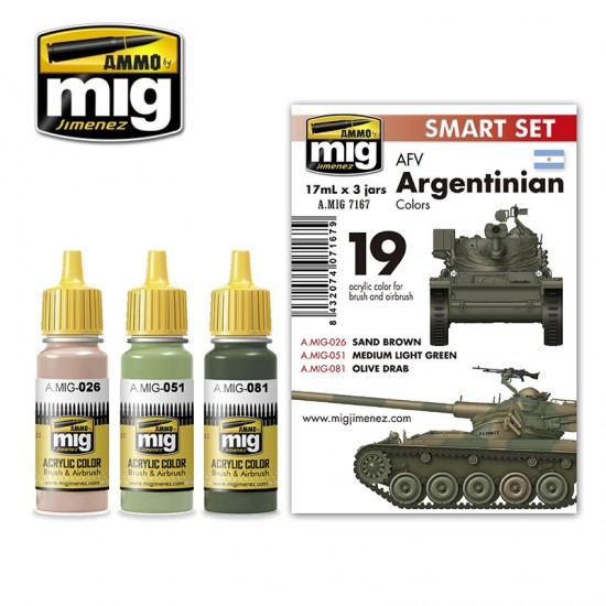 Acrylic Paint Set - AFV Argentinian Colours (17ml x 3)