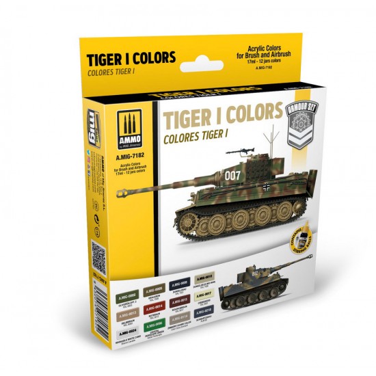 Acrylic Paint Set - Tiger I Colours (12x 17ml)