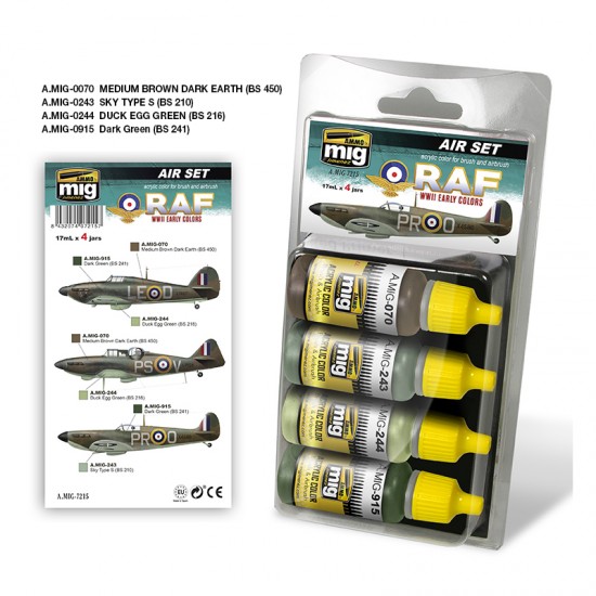 Acrylic Paint set - WWII RAF Early Colours (4 x 17ml)