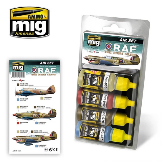 Acrylic Paint Set for Aircrafts - WWII RAF Desert Colours (4 x 17ml)