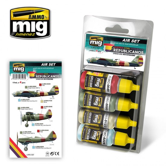 Smart Acrylic Paint Set - Spanish Civil War Republican Aircrafts (17ml x 4)