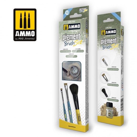 Pigment Brushes Set (#4 #8 Precision Brush & Dust Remover Brush)